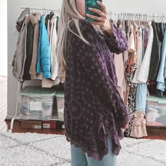 JOHNNY WAS PURPLE JOSSIMAR FLOWY TUNIC XS 💜💜💜 - Picture 12 of 12